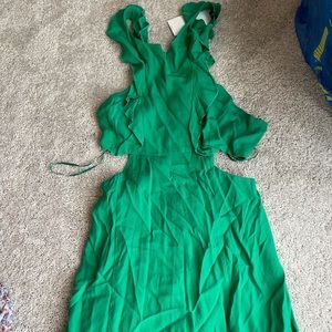 Green cut out dress